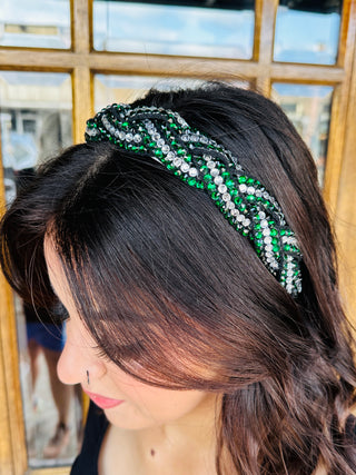 Tangled Up in You Rhinestone Headband • Green-Song Lily-Shop Anchored Bliss Women's Boutique Clothing Store