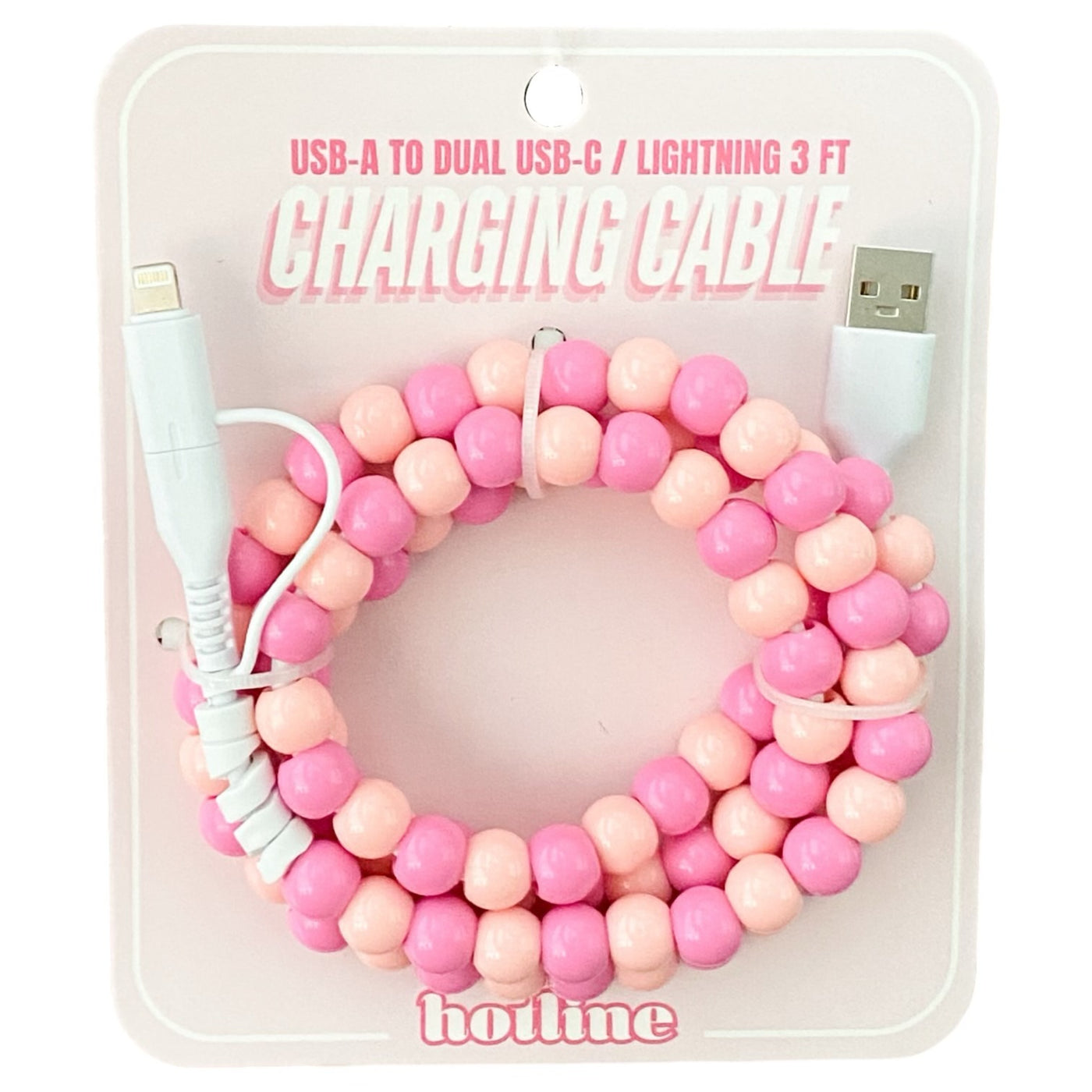 Beaded Universals Chargers-Hotline Hair Ties-Pink-Shop Anchored Bliss Women's Boutique Clothing Store