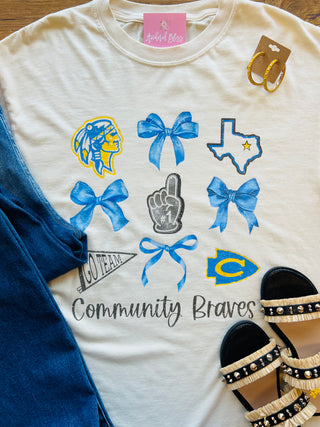 Community Braves Coquette Collage Graphic Tee-Harps & Oli-Shop Anchored Bliss Women's Boutique Clothing Store