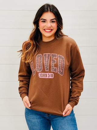 Loved Blush Leopard Print Sweatshirt-Harps & Oli-Shop Anchored Bliss Women's Boutique Clothing Store