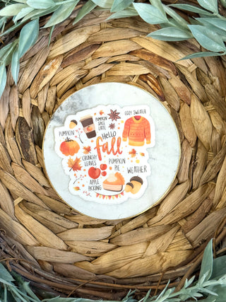 Hello Fall Vinyl Sticker-Anchored Bliss Boutique-Shop Anchored Bliss Women's Boutique Clothing Store