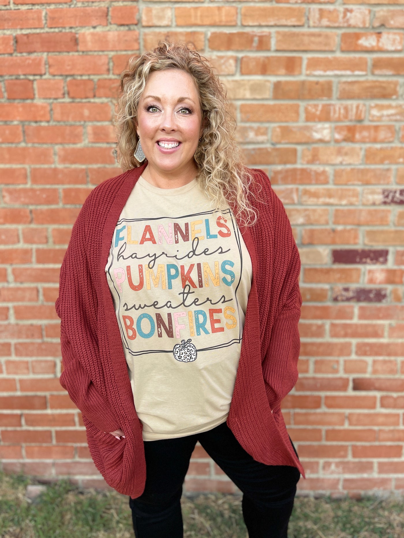 Favorite Fall Things Graphic Tee-Harps & Oli-Shop Anchored Bliss Women's Boutique Clothing Store