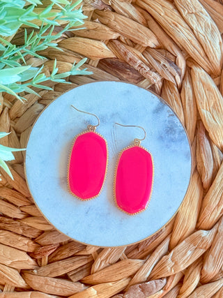Adriana Dangle Stone Earrings • Fuchsia-DMC-Shop Anchored Bliss Women's Boutique Clothing Store