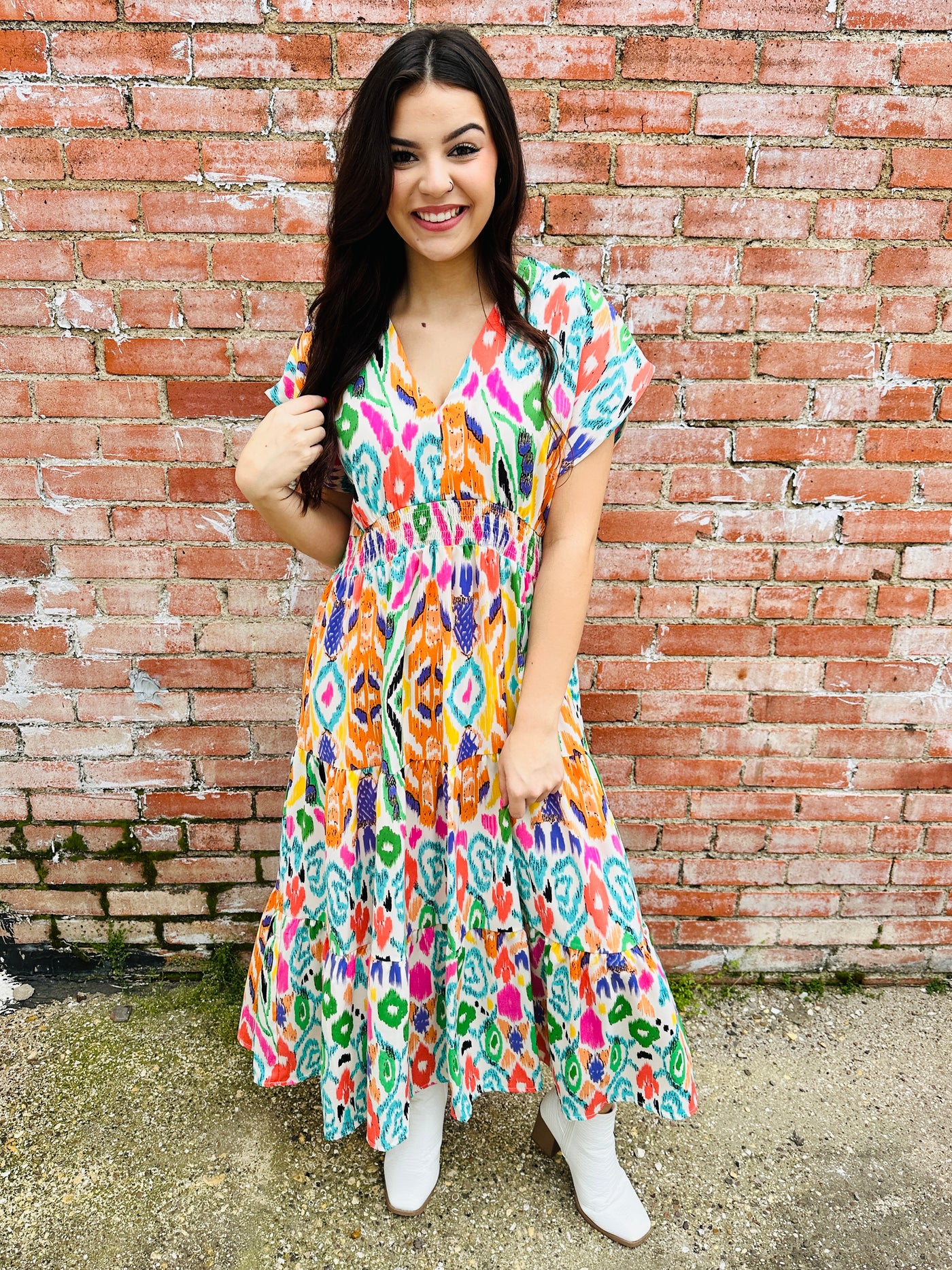 Ready to Fiesta Dress • Green Mix-Umgee-Shop Anchored Bliss Women's Boutique Clothing Store