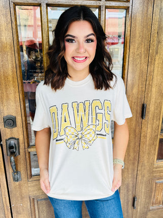 Bulldogs Block & Bow Graphic Tee-Harps & Oli-Shop Anchored Bliss Women's Boutique Clothing Store