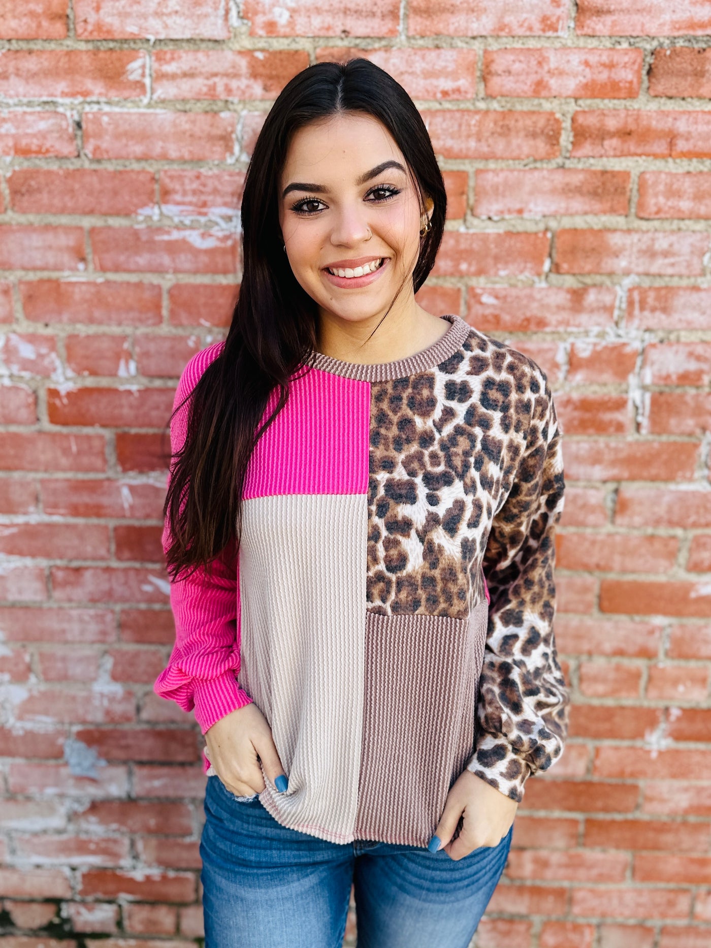 Part Of Me Color Block Top-Lovely Melody-Shop Anchored Bliss Women's Boutique Clothing Store