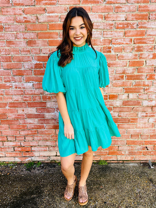 Never Too Late Dress • Green-Entro-Shop Anchored Bliss Women's Boutique Clothing Store