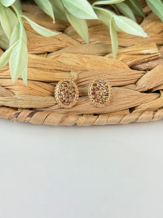 Alexis Oval Stud Earrings • Gold-Sammi-Shop Anchored Bliss Women's Boutique Clothing Store