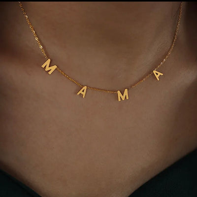 MAMA Spaces Letter Necklace•Gold-Brittany Carl-Shop Anchored Bliss Women's Boutique Clothing Store
