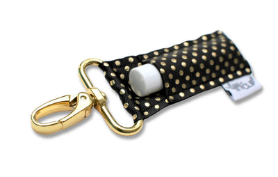 Black and Gold Dot Lippyclip Lip Balm Holder-Brittany Carl-Shop Anchored Bliss Women's Boutique Clothing Store