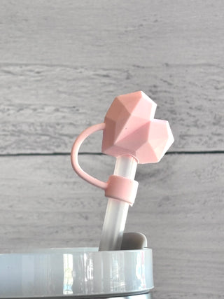 Pink Geometric Heart Straw Toppers-Brittany Carl-Shop Anchored Bliss Women's Boutique Clothing Store