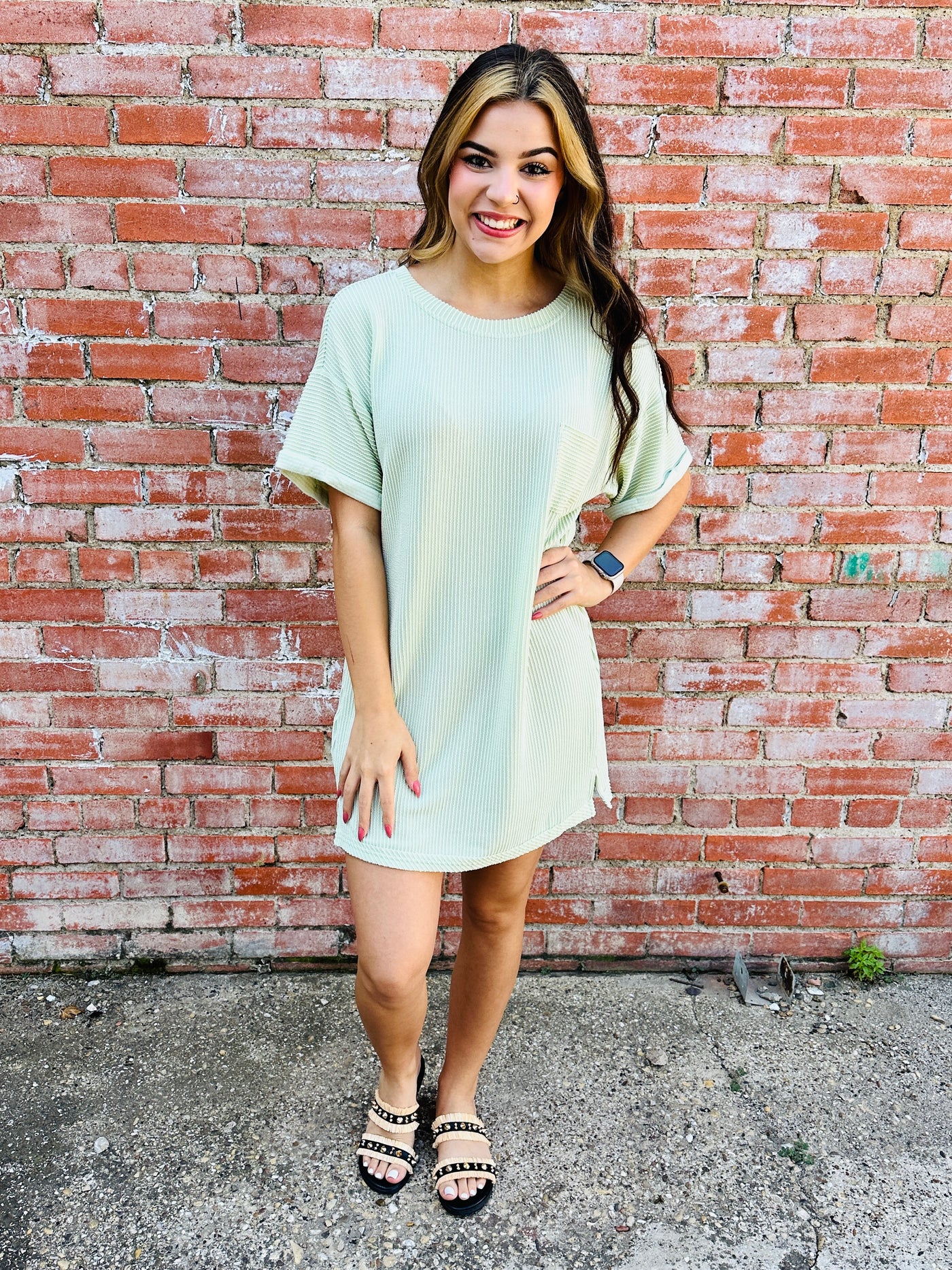 Hold Me Close Corded Dress • Melon-Umgee-Shop Anchored Bliss Women's Boutique Clothing Store