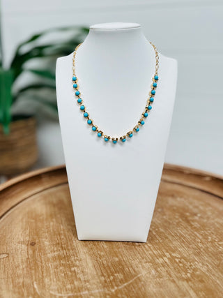 Albuquerque Half Linked Necklace • Turquoise-Canvas Style-Shop Anchored Bliss Women's Boutique Clothing Store