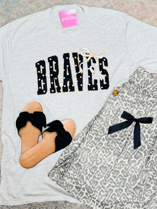 Braves Polka Dot Graphic Tee-Harps & Oli-Shop Anchored Bliss Women's Boutique Clothing Store