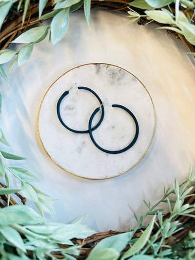 Tammy Hoop Earrings • Navy-DMC-Shop Anchored Bliss Women's Boutique Clothing Store