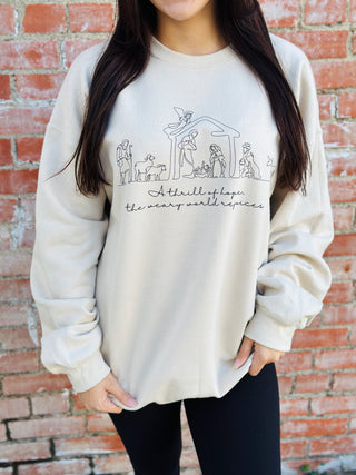 Thrill of Hope Nativity Sweatshirt-Harps & Oli-Shop Anchored Bliss Women's Boutique Clothing Store