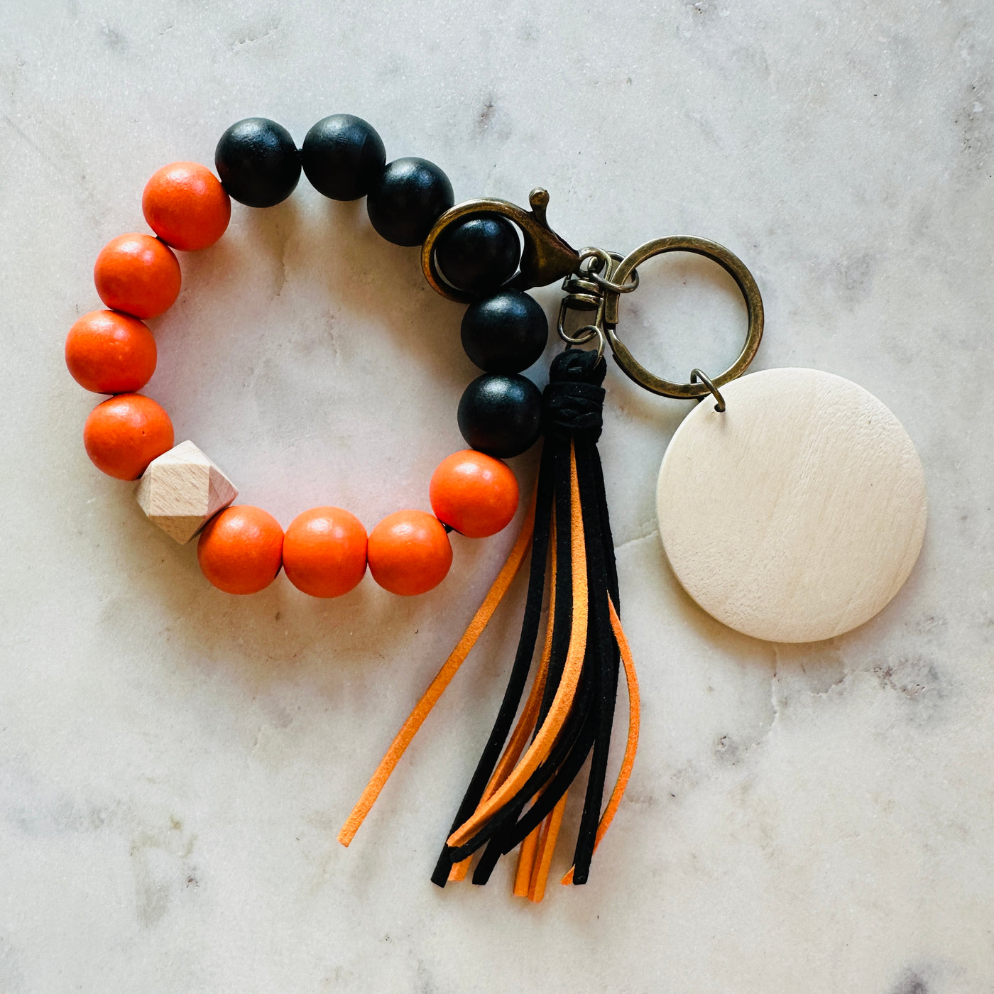 Classy Keys Wristlet Keychain • Black & Orange-Brittany Carl-Shop Anchored Bliss Women's Boutique Clothing Store