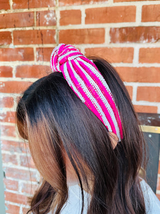 Sequin Striped Top Knot Headband • Pink-Something Special LA-Shop Anchored Bliss Women's Boutique Clothing Store