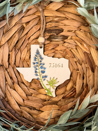 Josephine 75164 Bluebonnet Texas Wooden Ornament-Brittany Carl-Shop Anchored Bliss Women's Boutique Clothing Store