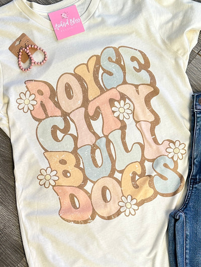 Retro Daisy Royse City Bulldogs Graphic Tee-Harps & Oli-Shop Anchored Bliss Women's Boutique Clothing Store