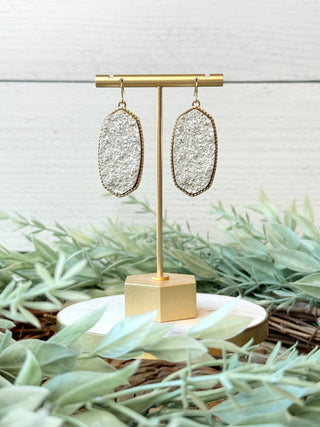 Maya Druzy Earrings • Silver-Sammi-Shop Anchored Bliss Women's Boutique Clothing Store