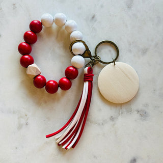 Classy Keys Wristlet Keychain • Red & White-Brittany Carl-Shop Anchored Bliss Women's Boutique Clothing Store