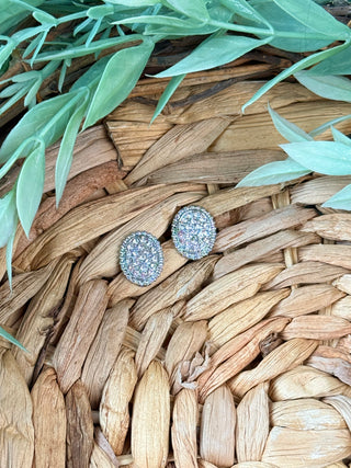 Alexis Oval Stud Earrings • Silver-Sammi-Shop Anchored Bliss Women's Boutique Clothing Store