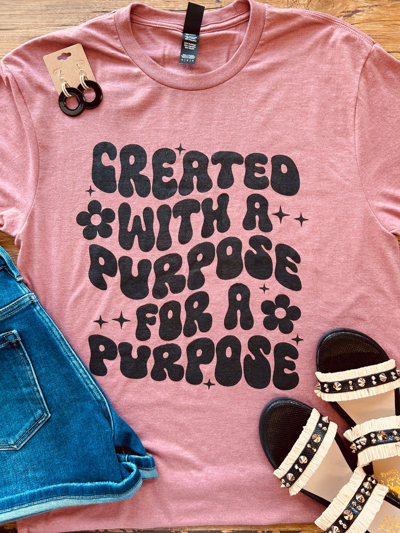 Created With a Purpose Graphic Tee-Harps & Oli-Shop Anchored Bliss Women's Boutique Clothing Store