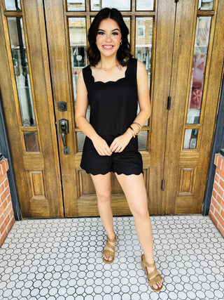 Deeply in Love Scallop Trim Set • Black-Blu Pepper-Shop Anchored Bliss Women's Boutique Clothing Store