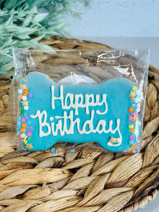 Sassy's Pup Treats •Happy Birthday Bone, Blue-Stacey Kluttz-Shop Anchored Bliss Women's Boutique Clothing Store