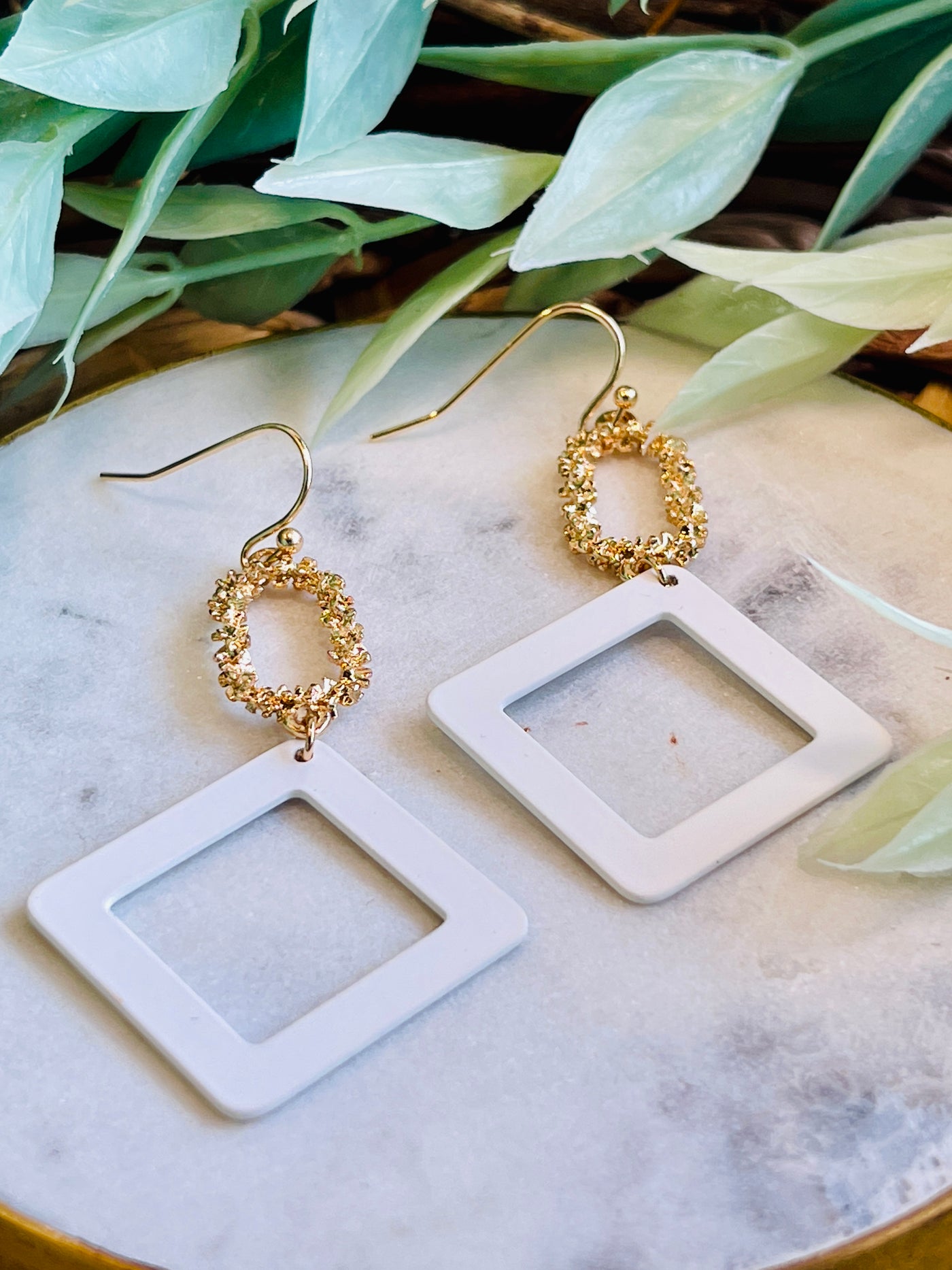 Bailey Earrings • White-DMC-Shop Anchored Bliss Women's Boutique Clothing Store