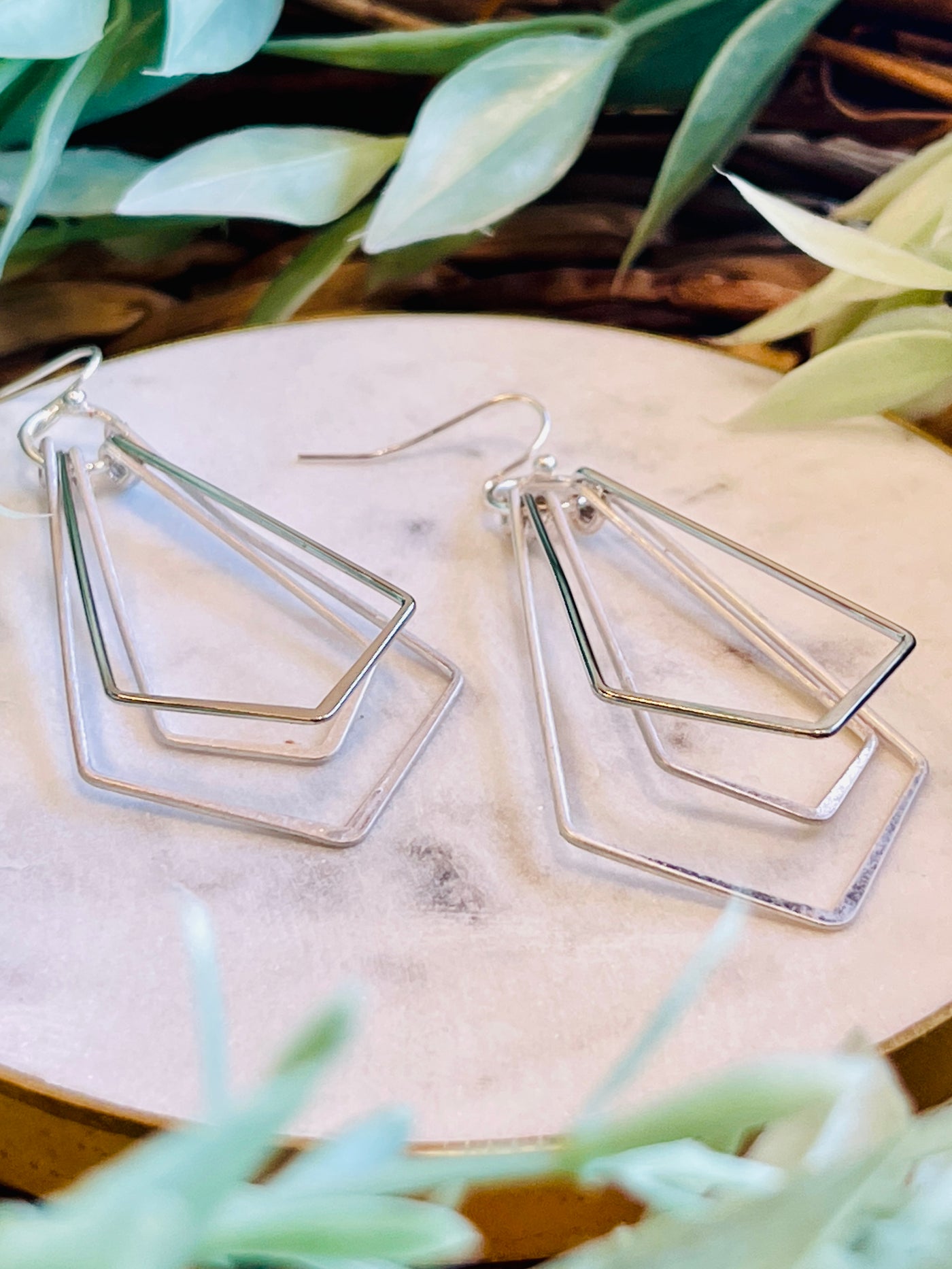 Kenzie Statement Earrings • Silver-Bosuk Corp.-Shop Anchored Bliss Women's Boutique Clothing Store