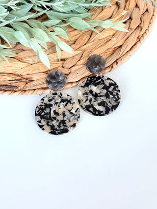 Marlie Circle Earrings Black Tortoise-DMC-Shop Anchored Bliss Women's Boutique Clothing Store