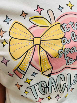 It Takes a Lot of Sparkles Teacher Graphic Tee-Harps & Oli-Shop Anchored Bliss Women's Boutique Clothing Store