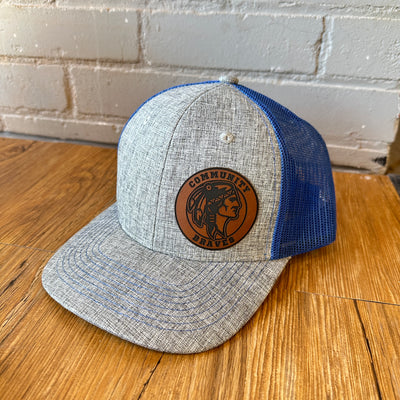 Community Braves Patch Hat • Heather Gray & Blue-Brittany Carl-Shop Anchored Bliss Women's Boutique Clothing Store