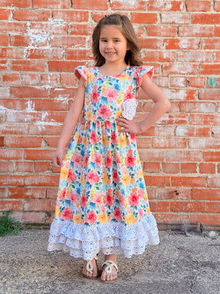 Hailey Floral Kids Dress-Brittany Carl-Shop Anchored Bliss Women's Boutique Clothing Store