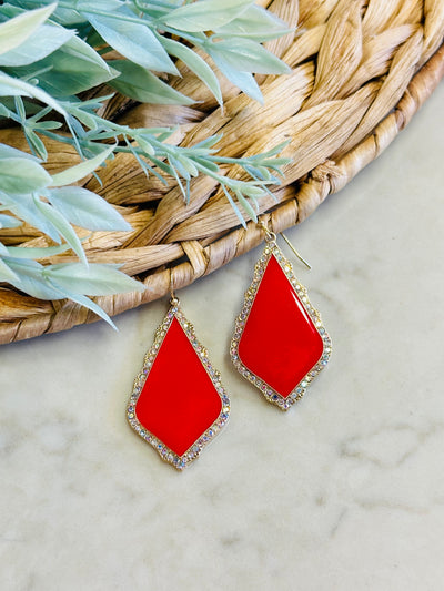 Scotland Teardrop Earrings Red-DMC-Shop Anchored Bliss Women's Boutique Clothing Store