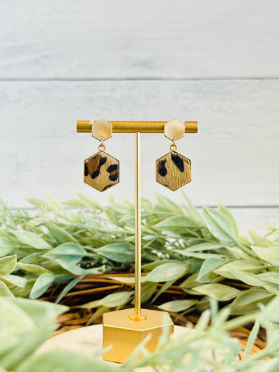 Wild About You Geometric Leopard Earringd-Brittany Carl-Shop Anchored Bliss Women's Boutique Clothing Store