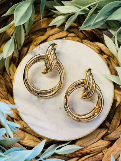 Melanie Layered Earrings • Gold-Fame Accessories-Shop Anchored Bliss Women's Boutique Clothing Store