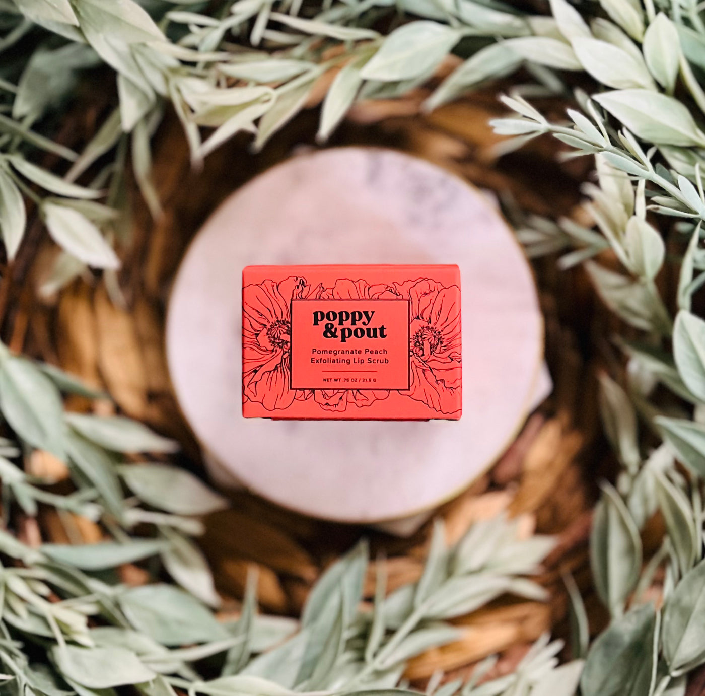 Poppy & Pout Lip Scrub • Pomegranate Peach-Brittany Carl-Shop Anchored Bliss Women's Boutique Clothing Store