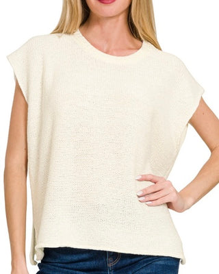 Never Too Far Crew Neck Sweater Top • Cream-Zenana-Shop Anchored Bliss Women's Boutique Clothing Store