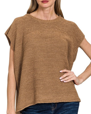 Never Too Far Crew Neck Sweater Top • Camel-Zenana-Shop Anchored Bliss Women's Boutique Clothing Store
