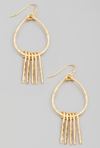 Katrina Teardrop Bar Dangle Earrings • Gold-Fame Accessories-Shop Anchored Bliss Women's Boutique Clothing Store