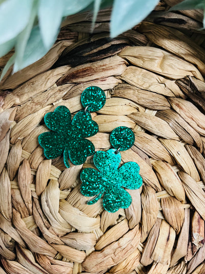 Lucky Girl Clover Earrings • Green-Suzie Q-Shop Anchored Bliss Women's Boutique Clothing Store