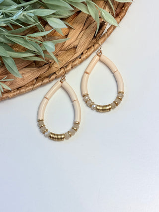 Katrina Teardrop Earrings • White-Sammi-Shop Anchored Bliss Women's Boutique Clothing Store