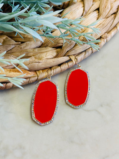 Scotland Oval Earrings Red-DMC-Shop Anchored Bliss Women's Boutique Clothing Store