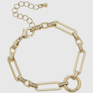Bella Linked Charm Bracelet Base • Shiny Gold-Canvas Style-Shop Anchored Bliss Women's Boutique Clothing Store
