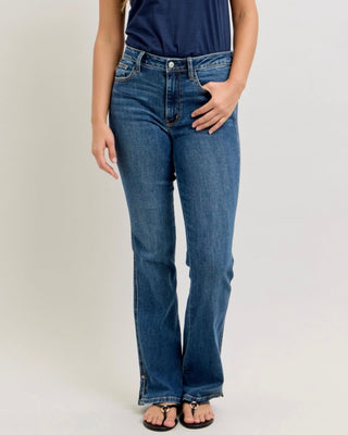 Judy Blue Keep Shining Bootcut Denim Jeans-Judy Blue-Shop Anchored Bliss Women's Boutique Clothing Store