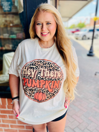 Hey There Pumpkin Graphic Tee-Harps & Oli-Shop Anchored Bliss Women's Boutique Clothing Store