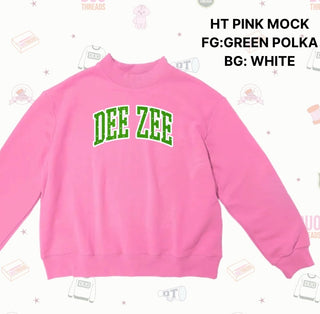 Delta Zeta Applique Mockneck Sweatshirt • Pink-Duo Threads-Shop Anchored Bliss Women's Boutique Clothing Store